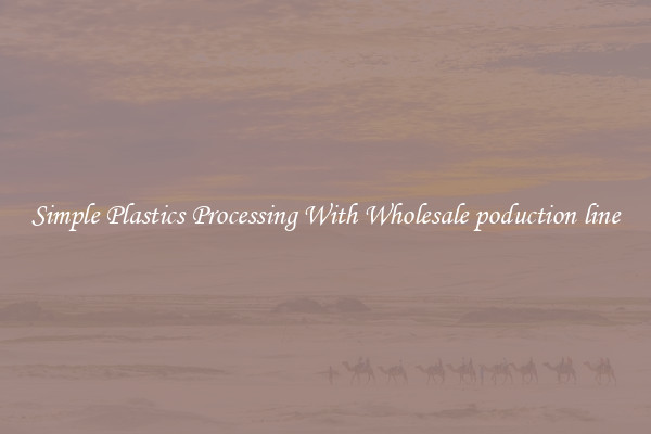 Simple Plastics Processing With Wholesale poduction line