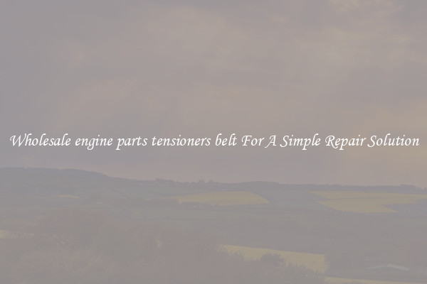 Wholesale engine parts tensioners belt For A Simple Repair Solution
