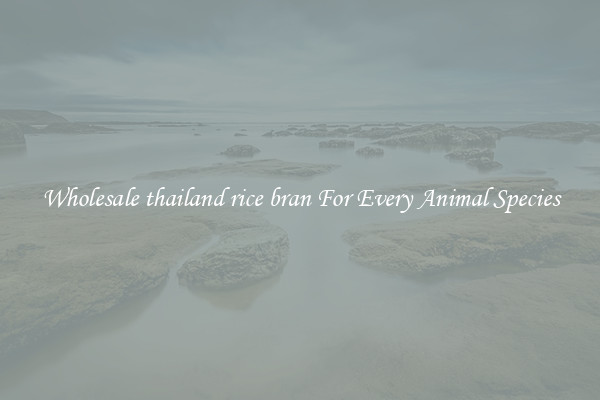Wholesale thailand rice bran For Every Animal Species