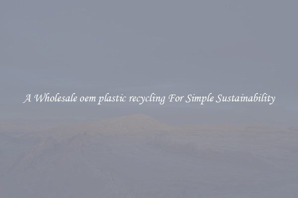  A Wholesale oem plastic recycling For Simple Sustainability 