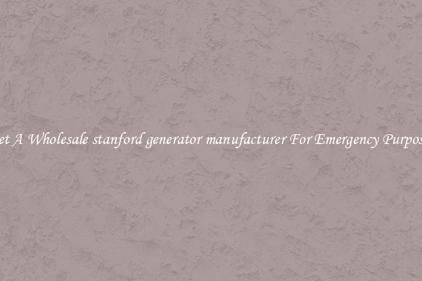 Get A Wholesale stanford generator manufacturer For Emergency Purposes